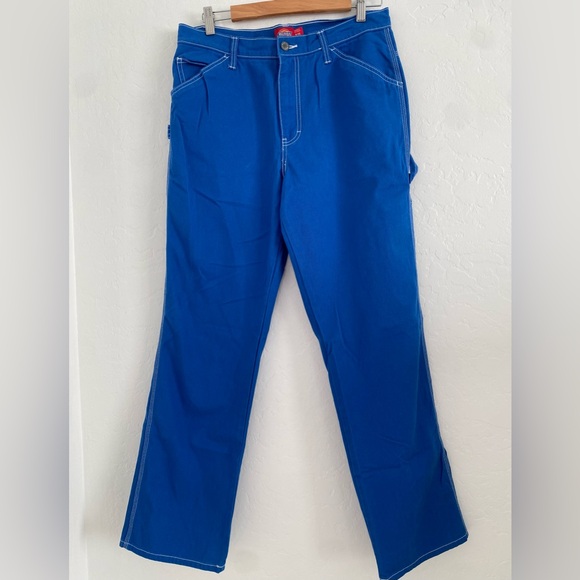 Dickies Vibrant Blue Carpenter Style Pants Junior Girl 9/29 Classic Relaxed Fit - Picture 1 of 10